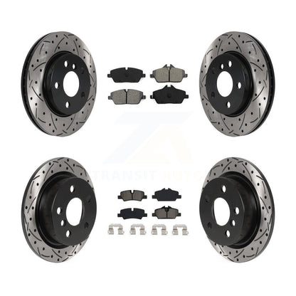 [Avant + Arrière] Kit de disque (percé rainuré revêtu) et plaquette (semi-métallique) de frein pour Mini Cooper KDS-100780