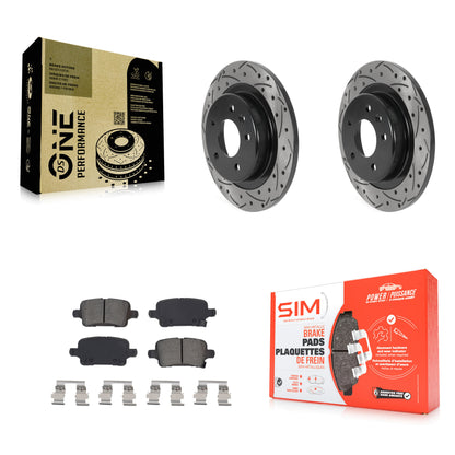 [Arrière] Kit de disque (percé rainuré revêtu) et plaquette (semi-métallique) de frein pour Chevrolet Equinox Malibu GMC Terrain Buick LaCrosse Regal TourX KDS-100783