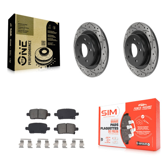 [Arrière] Kit de disque (percé rainuré revêtu) et plaquette (semi-métallique) de frein pour Chevrolet Equinox Malibu GMC Terrain Buick LaCrosse Regal TourX KDS-100783