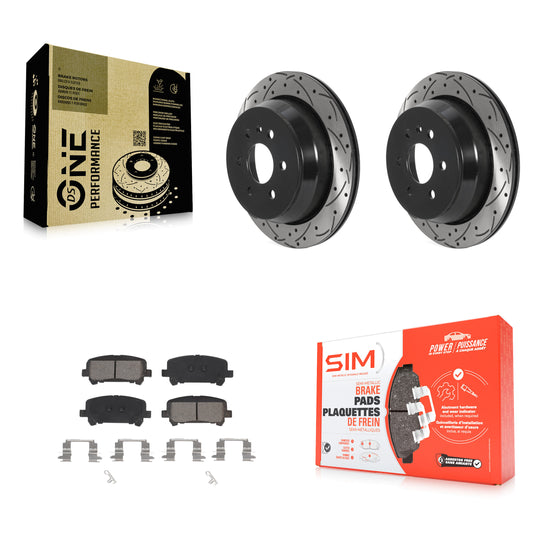 [Arrière] Kit de disque (percé rainuré revêtu) et plaquette (semi-métallique) de frein pour 2015-2020 Chevrolet Colorado GMC Canyon KDS-100785