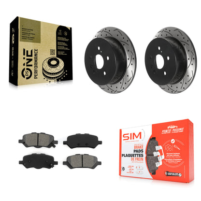 [Arrière] Kit de disque (percé rainuré revêtu) et plaquette (semi-métallique) de frein pour 2009-2016 Toyota Venza KDS-100812