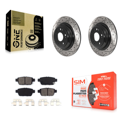 [Arrière] Kit de disque (percé rainuré revêtu) et plaquette (semi-métallique) de frein pour 2009-2014 Acura TL KDS-100813