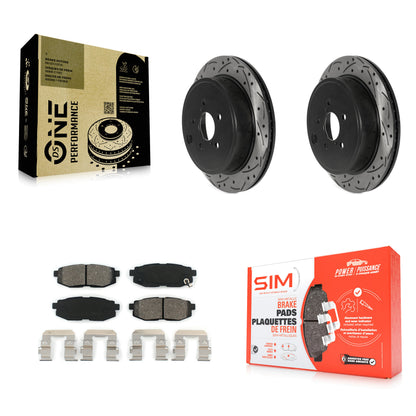 [Arrière] Kit de disque (percé rainuré revêtu) et plaquette (semi-métallique) de frein pour Subaru Outback Legacy Scion FR-S BRZ Toyota 86 KDS-100814