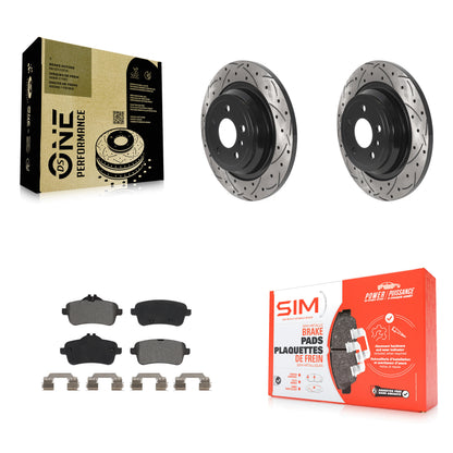 [Arrière] Kit de disque (percé rainuré revêtu) et plaquette (semi-métallique) de frein pour Mercedes-Benz ML350 GLE350 ML250 GLE300d KDS-100820