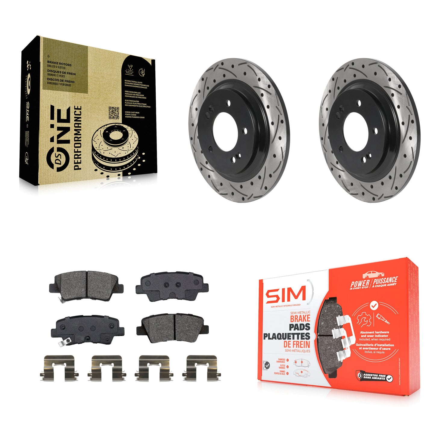 [Arrière] Disque et plaquette de frein pour Hyundai Kia Sonata Elantra GT Soul KDS-100824