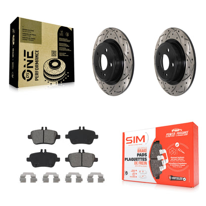 [Arrière] Kit de disque (percé rainuré revêtu) et plaquette (semi-métallique) de frein pour Mercedes-Benz GLA250 CLA250 INFINITI QX30 B Electric Drive B250e B250 KDS-100826