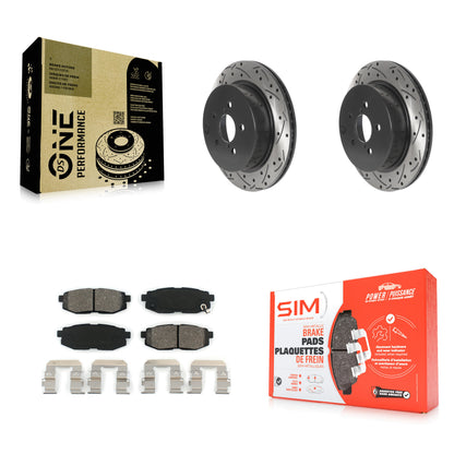 [Arrière] Kit de disque (percé rainuré revêtu) et plaquette (semi-métallique) de frein pour 2014-2018 Subaru Forester 2.0L KDS-100827