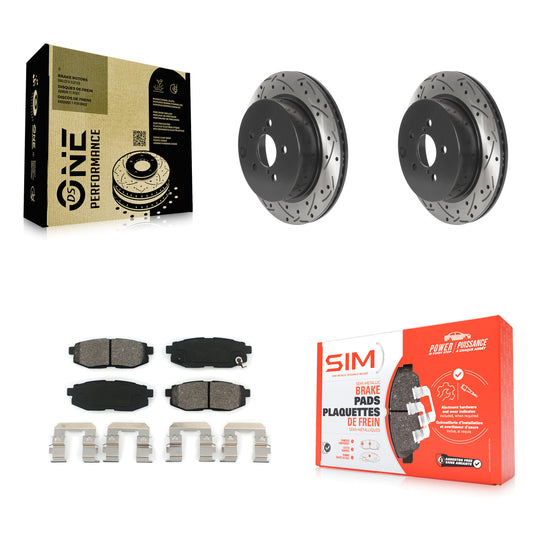 [Arrière] Kit de disque (percé rainuré revêtu) et plaquette (semi-métallique) de frein pour 2014-2018 Subaru Forester 2.0L KDS-100827