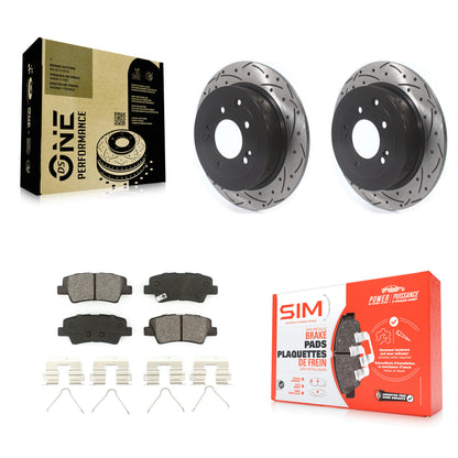 [Arrière] Kit de disque (percé rainuré revêtu) et plaquette (semi-métallique) de frein pour Hyundai Tucson Kia Sportage KDS-100831