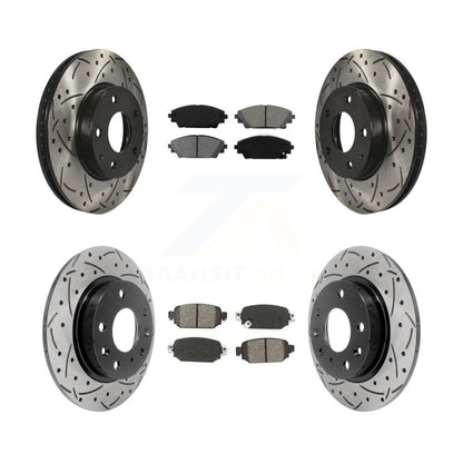 [Avant + Arrière] Kit de disque (percé rainuré revêtu) et plaquette (semi-métallique) de frein pour 2019-2021 Mazda CX-3 FWD KDS-100840