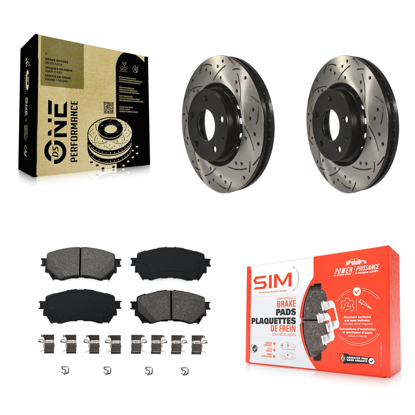 [Avant] Kit de disque (percé rainuré revêtu) et plaquette (semi-métallique) de frein pour 2019-2021 Mazda 6 Naturally Aspirated KDS-100842