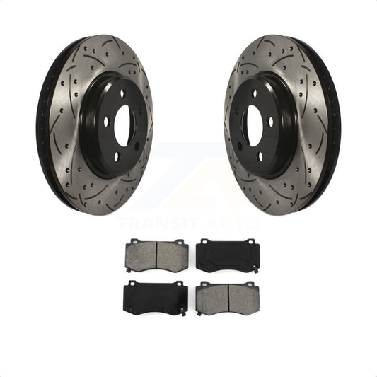 [Avant] Kit de disque (percé rainuré revêtu) et plaquette (semi-métallique) de frein pour 2019 Dodge Charger GT avec Brembo Brakes KDS-100843 par Transit Auto
