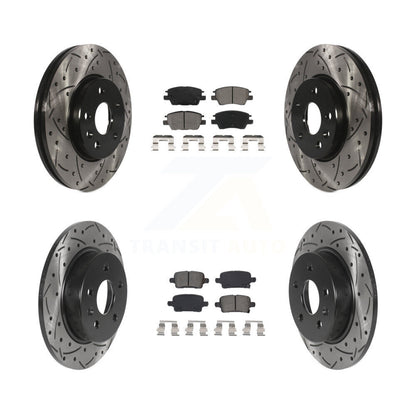 [Avant + Arrière] Kit de disque (percé rainuré revêtu) et plaquette (semi-métallique) de frein pour Chevrolet Cruze Volt Bolt EV EUV KDS-100846