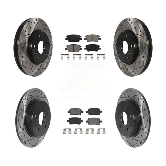 [Avant + Arrière] Kit de disque (percé rainuré revêtu) et plaquette (semi-métallique) de frein pour Chevrolet Cruze Volt Bolt EV EUV KDS-100846