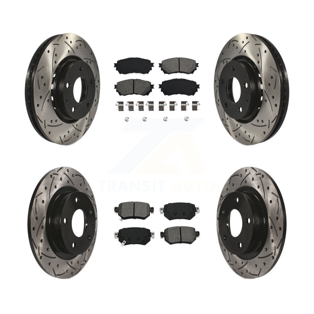 [Avant + Arrière] Kit de disque (percé rainuré revêtu) et plaquette (semi-métallique) de frein pour 2019-2021 Mazda 6 Naturally Aspirated KDS-100847