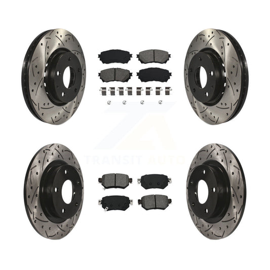 [Avant + Arrière] Kit de disque (percé rainuré revêtu) et plaquette (semi-métallique) de frein pour 2019-2021 Mazda 6 Naturally Aspirated KDS-100847
