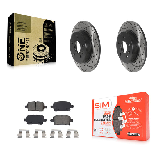 [Arrière] Kit de disque (percé rainuré revêtu) et plaquette (semi-métallique) de frein pour Chevrolet Cruze Volt Bolt EV EUV KDS-100850