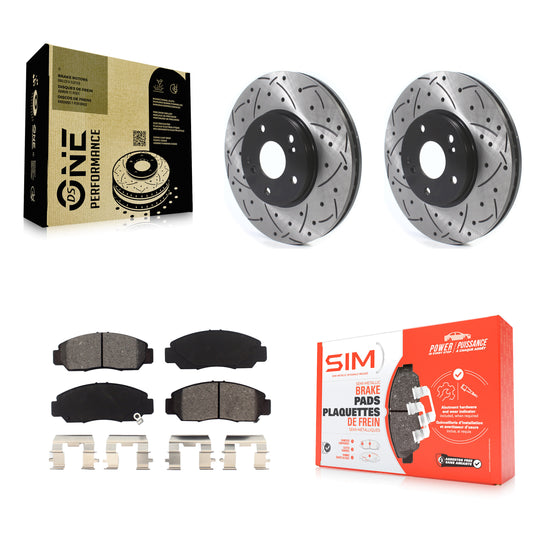[Avant] Kit de disque (percé rainuré revêtu) et plaquette (semi-métallique) de frein pour Honda Accord KDS-100894