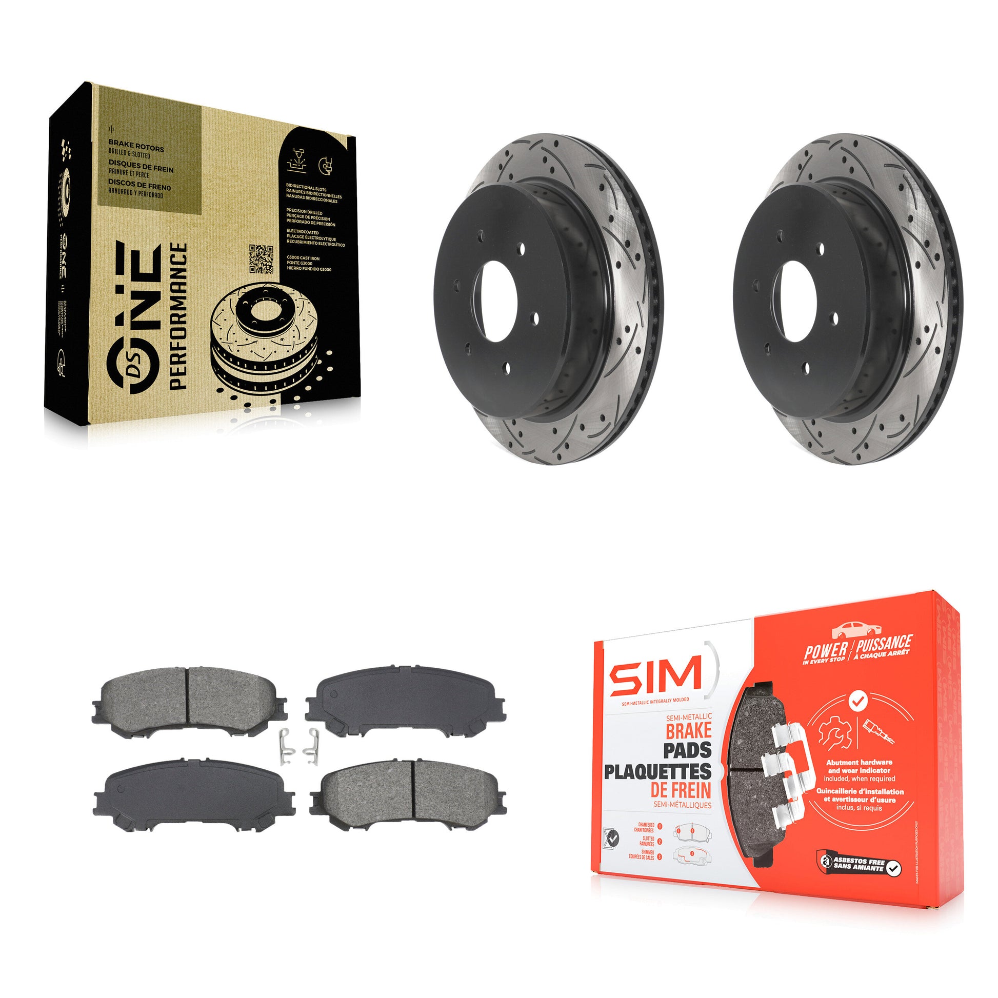 [Arrière] Disque et plaquette de frein pour 2017-2023 Nissan TITAN KDS-101087