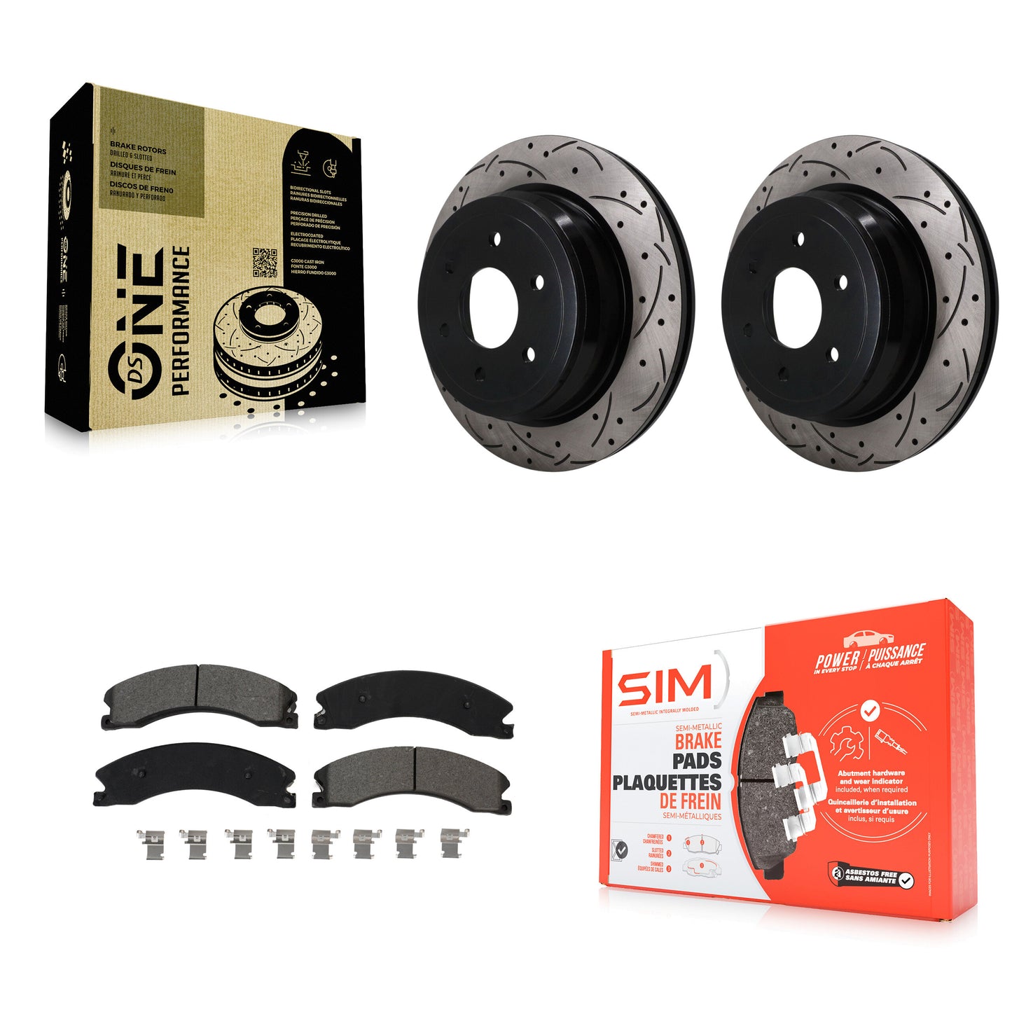 [Arrière] Disque et plaquette de frein pour 2016-2024 Nissan TITAN XD KDS-101668