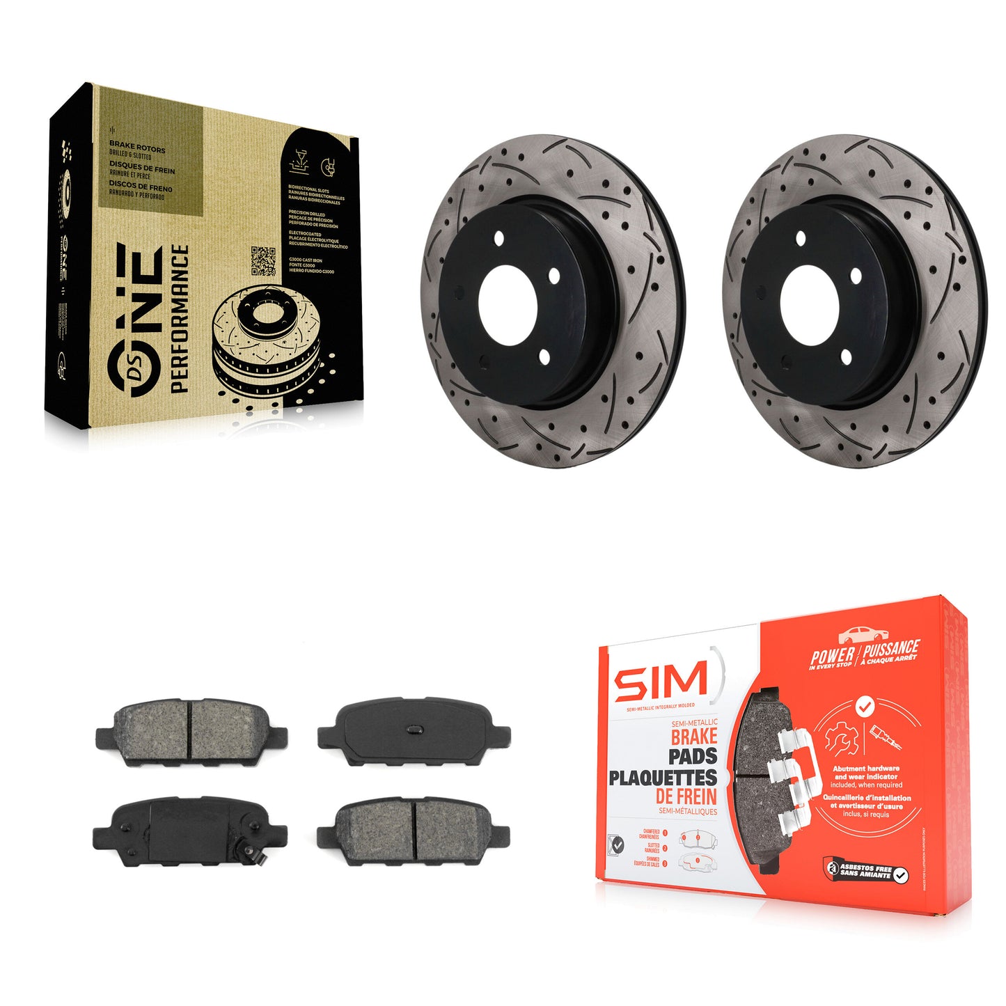 [Arrière] Disque et plaquette de frein pour Nissan Qashqai Rogue Sport LEAF KDS-101690