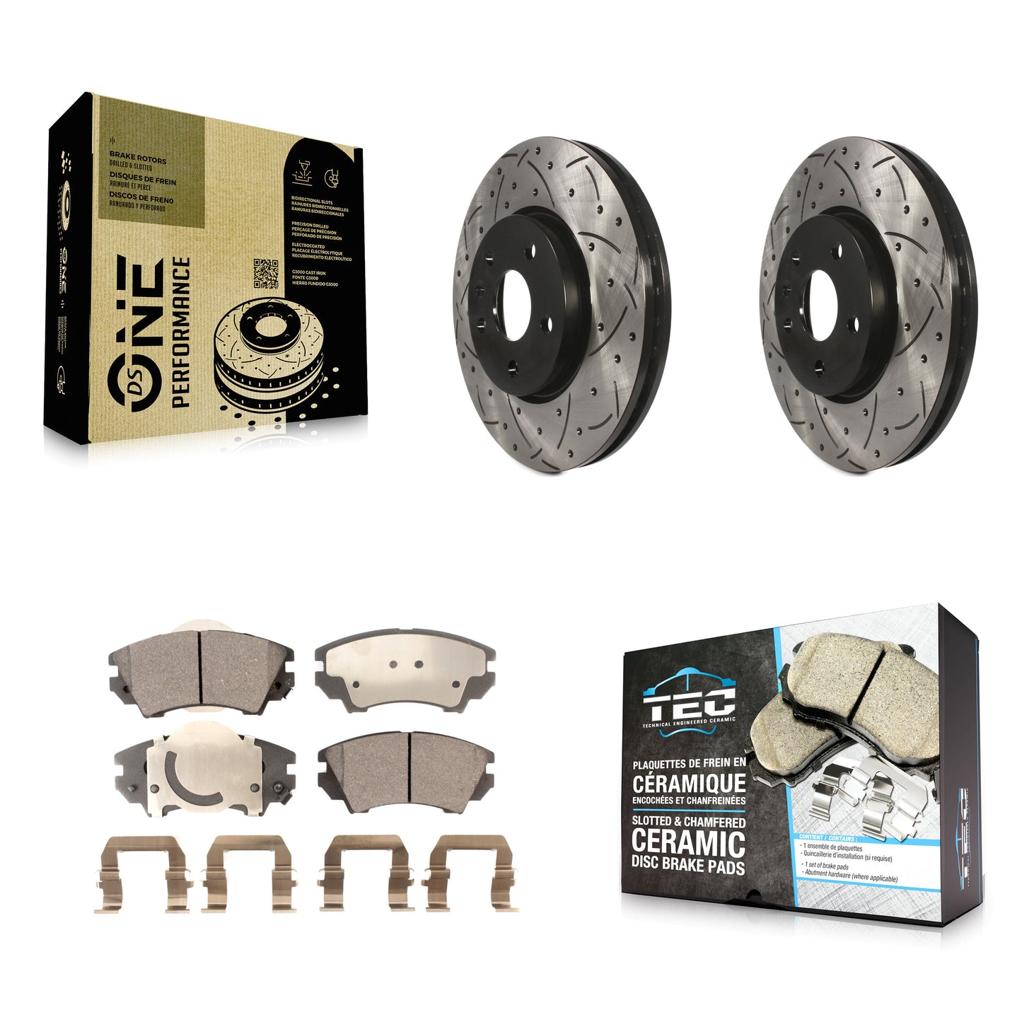 [Avant] Kit de disque (percé rainuré revêtu) et plaquette (céramique) de frein pour 2010-2015 Chevrolet Camaro LT LS KDT-100006