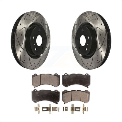 [Avant] Kit de disque (percé rainuré revêtu) et plaquette (céramique) de frein pour 2014 Chevrolet Camaro ZL1 KDT-100009 par Transit Auto