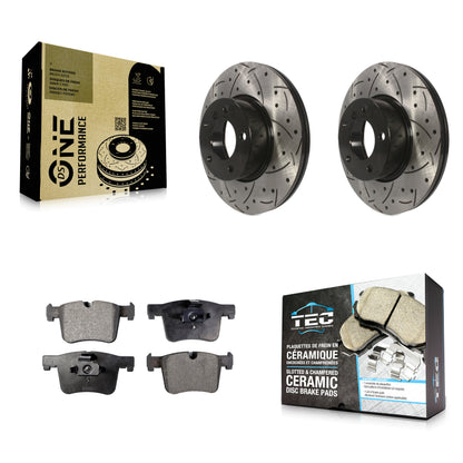 [Avant] Kit de disque (percé rainuré revêtu) et plaquette (céramique) de frein pour BMW 328i xDrive 320i 330i 428i 430i Gran Coupe GT 328d 228i 230i KDT-100125