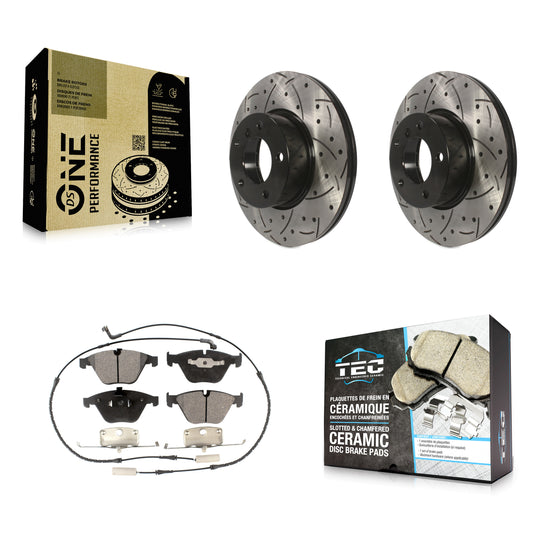 [Avant] Kit de disque (percé rainuré revêtu) et plaquette (céramique) de frein pour BMW 328i xDrive X1 328xi 323i KDT-100126