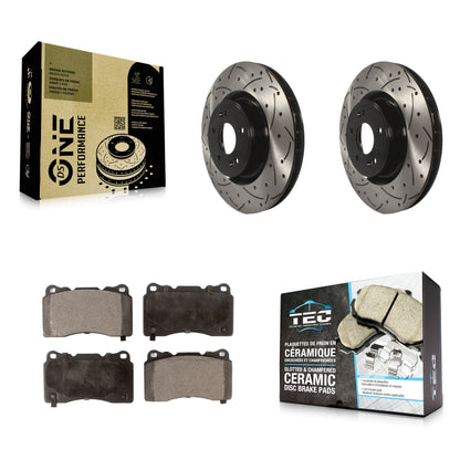 [Avant] Kit de disque (percé rainuré revêtu) et plaquette (céramique) de frein pour Hyundai Genesis Coupe KDT-100136