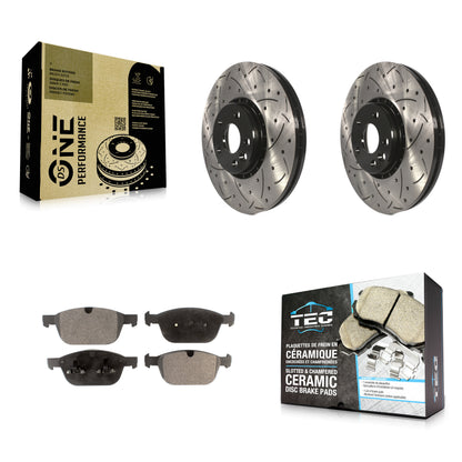 [Avant] Kit de disque (percé rainuré revêtu) et plaquette (céramique) de frein pour 2010-2015 Volvo XC60 KDT-100138