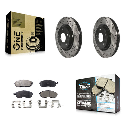 [Avant] Kit de disque (percé rainuré revêtu) et plaquette (céramique) de frein pour Nissan Sentra Juke KDT-100143