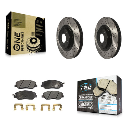 [Avant] Kit de disque (percé rainuré revêtu) et plaquette (céramique) de frein pour 2013-2016 Hyundai Santa Fe XL 3.3L KDT-100159