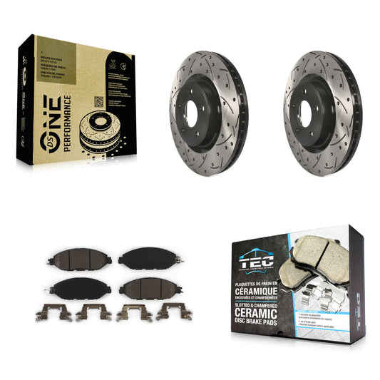 [Avant] Kit de disque (percé rainuré revêtu) et plaquette (céramique) de frein pour Nissan Pathfinder Murano INFINITI QX60 JX35 KDT-100171