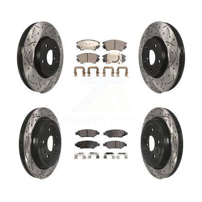[Avant + Arrière] Kit de disque (percé rainuré revêtu) et plaquette (céramique) de frein pour 2010-2015 Chevrolet Camaro LT LS KDT-100200