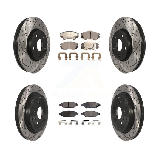 [Avant + Arrière] Kit de disque (percé rainuré revêtu) et plaquette (céramique) de frein pour 2010-2015 Chevrolet Camaro LT LS KDT-100200