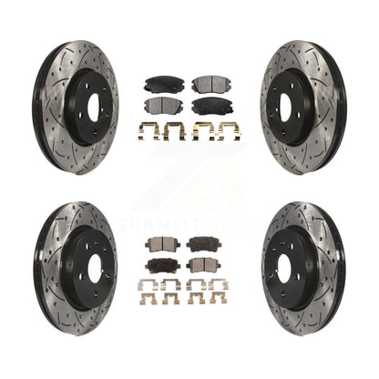 [Avant + Arrière] Kit de disque (percé rainuré revêtu) et plaquette (céramique) de frein pour Chevrolet Malibu Impala Buick LaCrosse Limited Allure KDT-100202
