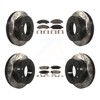 [Avant + Arrière] Kit de disque (percé rainuré revêtu) et plaquette (céramique) de frein pour Chevrolet Suburban KDT-100208 par Transit Auto