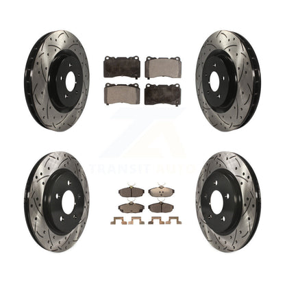 [Avant + Arrière] Kit de disque (percé rainuré revêtu) et plaquette (céramique) de frein pour 2012 Ford Mustang Boss 302 Shelby GT500 KDT-100223