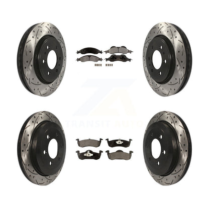 [Avant + Arrière] Kit de disque (percé rainuré revêtu) et plaquette (céramique) de frein pour 2007-2009 Ford Expedition Lincoln Navigator KDT-100224
