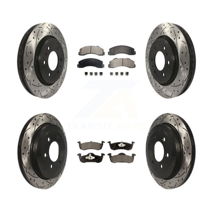 [Avant + Arrière] Kit de disque (percé rainuré revêtu) et plaquette (céramique) de frein pour 2010-2017 Ford Expedition Lincoln Navigator KDT-100226