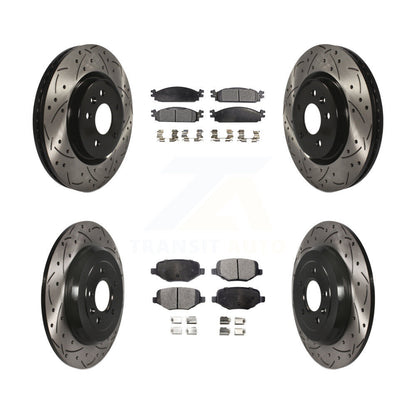 [Avant + Arrière] Kit de disque (percé rainuré revêtu) et plaquette (céramique) de frein pour 2009-2010 Lincoln MKS KDT-100229