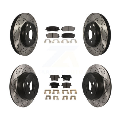 [Avant + Arrière] Kit de disque (percé rainuré revêtu) et plaquette (céramique) de frein pour Dodge Charger Chrysler 300 Challenger Magnum KDT-100253