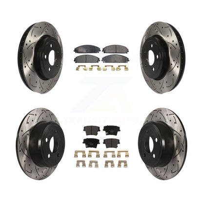 [Avant + Arrière] Kit de disque (percé rainuré revêtu) et plaquette (céramique) de frein pour 2005-2006 Chrysler 300 AWD avec 3.5L KDT-100255