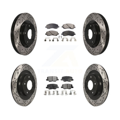 [Avant + Arrière] Kit de disque (percé rainuré revêtu) et plaquette (céramique) de frein pour Mitsubishi Outlander Sport RVR KDT-100264