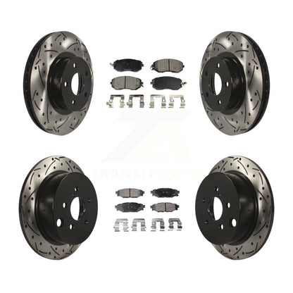 [Avant + Arrière] Kit de disque (percé rainuré revêtu) et plaquette (céramique) de frein pour Subaru Impreza KDT-100275