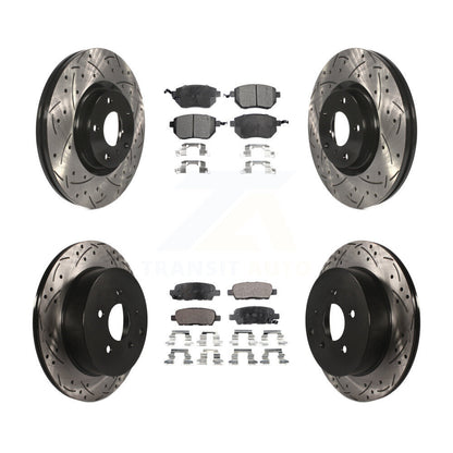[Avant + Arrière] Kit de disque (percé rainuré revêtu) et plaquette (céramique) de frein pour Nissan Murano KDT-100288