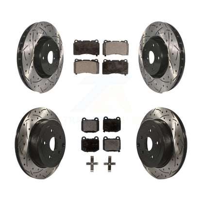 [Avant + Arrière] Kit de disque (percé rainuré revêtu) et plaquette (céramique) de frein pour Subaru Impreza WRX STI KDT-100292