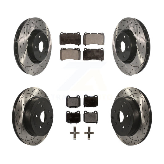 [Avant + Arrière] Kit de disque (percé rainuré revêtu) et plaquette (céramique) de frein pour Subaru Impreza WRX STI KDT-100292