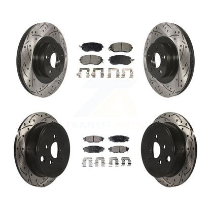 [Avant + Arrière] Kit de disque (percé rainuré revêtu) et plaquette (céramique) de frein pour Subaru Impreza Outback Forester Legacy KDT-100295